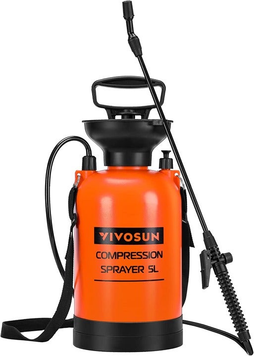 New 1.35-Gallon Pump Pressure Sprayer, Pressurized Lawn & Garden Water Spray
