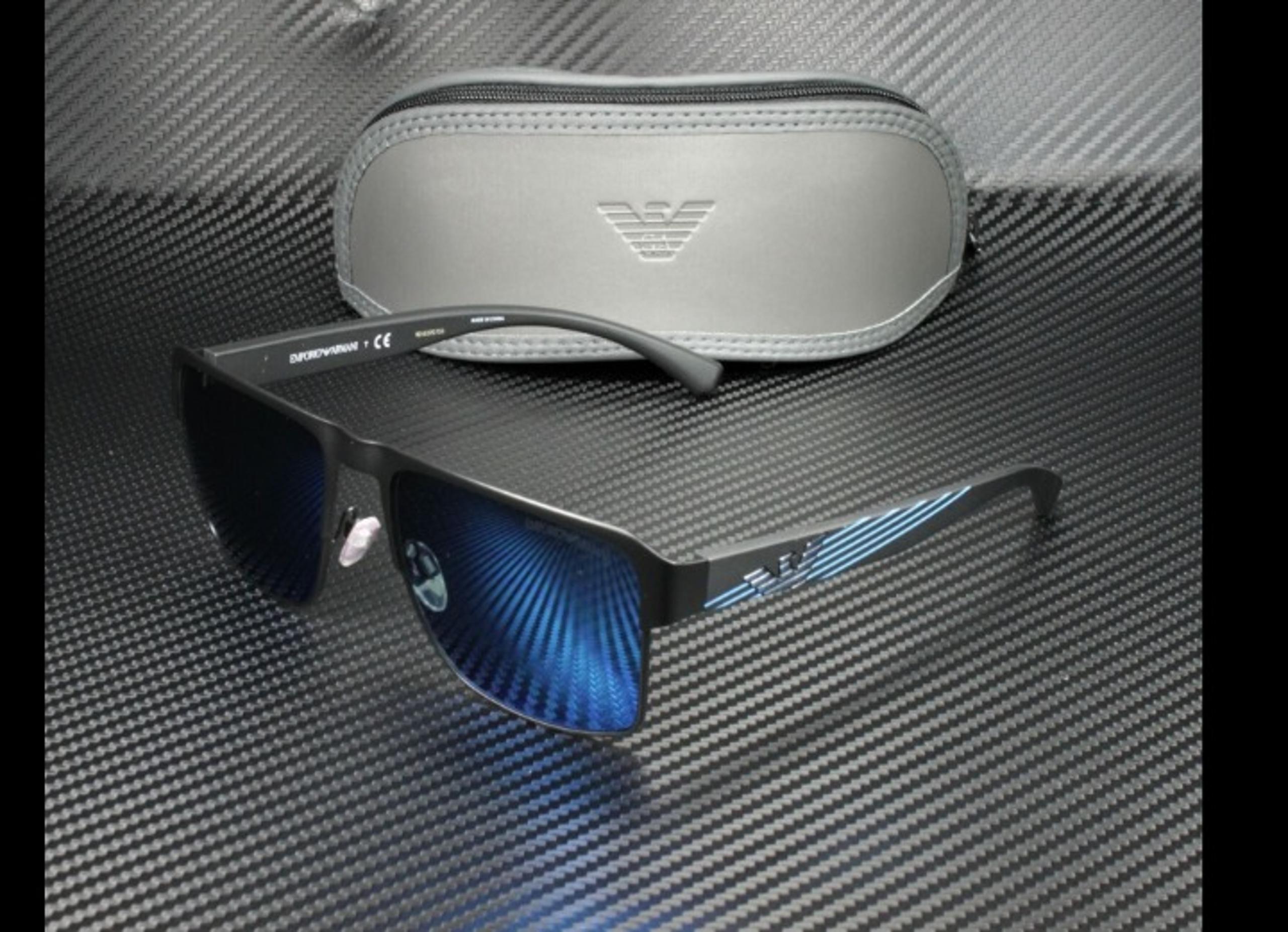 Emporio Armani Men's Matte Black and Blue 57mm Sunglasses!