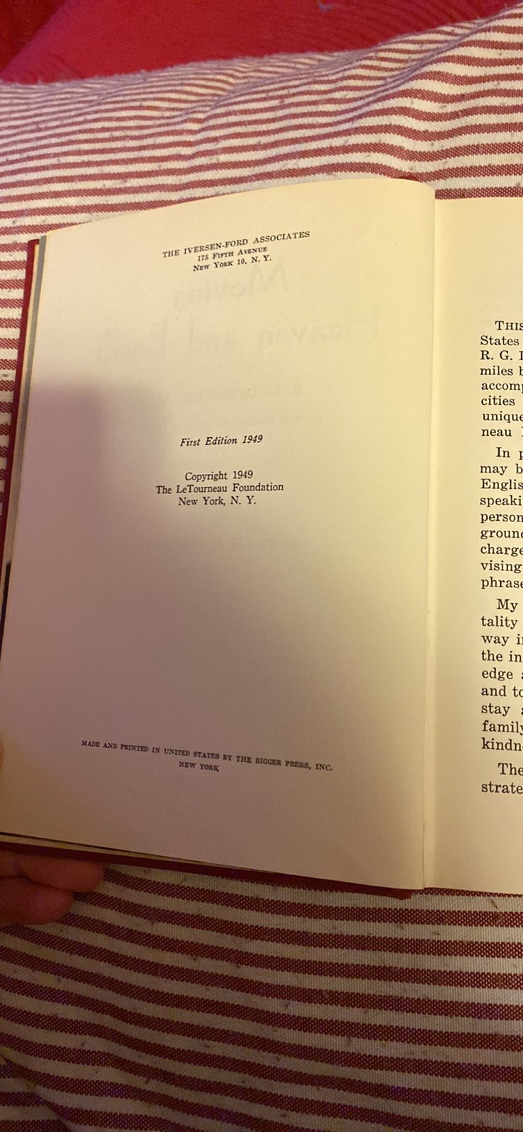 First Edition- Moving Heaven And Earth (1949)