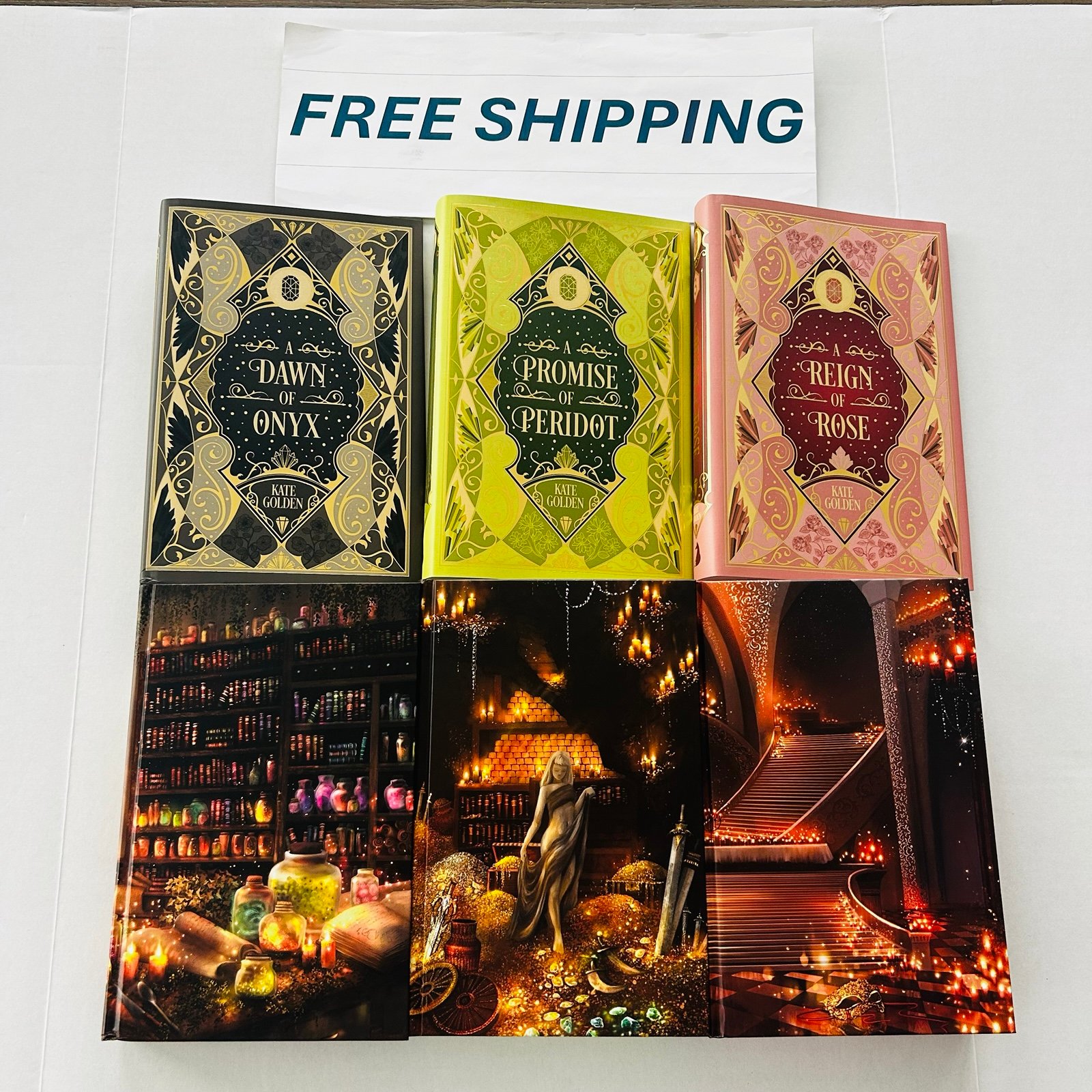 FREE SHIP Fairyloot A Dawn of Onyx Sacred Stones Series Set Kate Golden *signed*