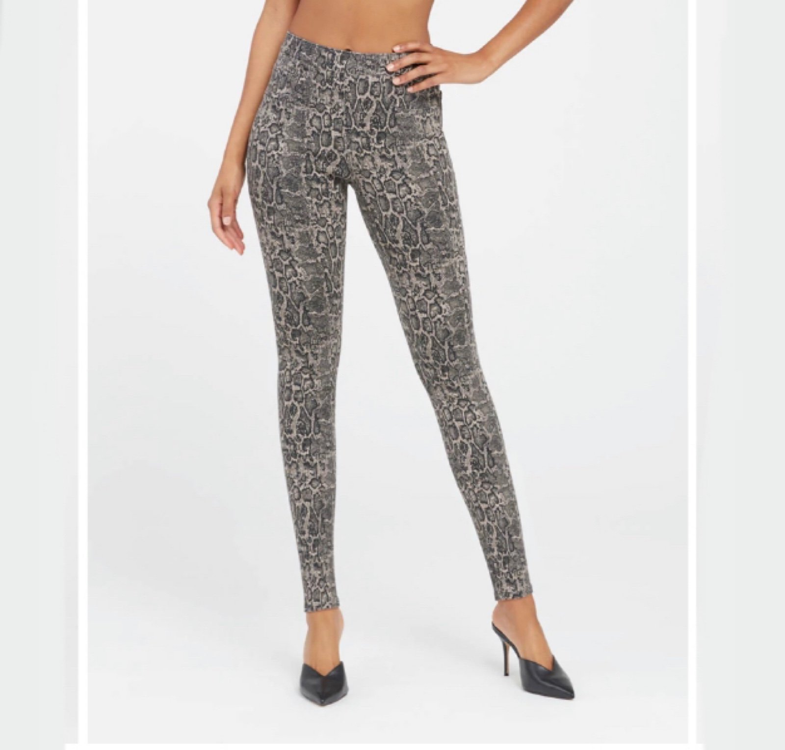 SPANX Jean-ish Ankle Leggings In Taupe Snakeskin size XS