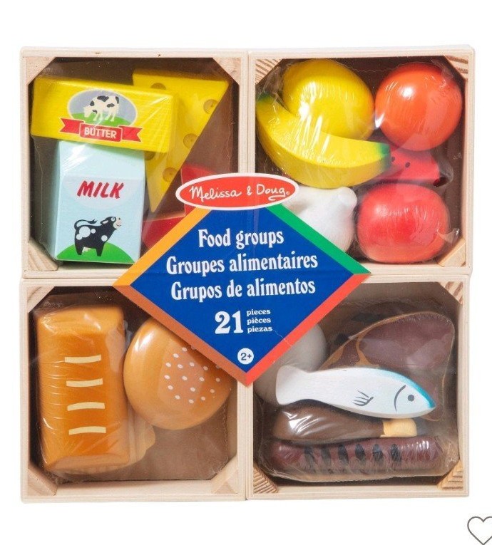 New Melissa and Doug Natural Wood 4 Food Groups Playset