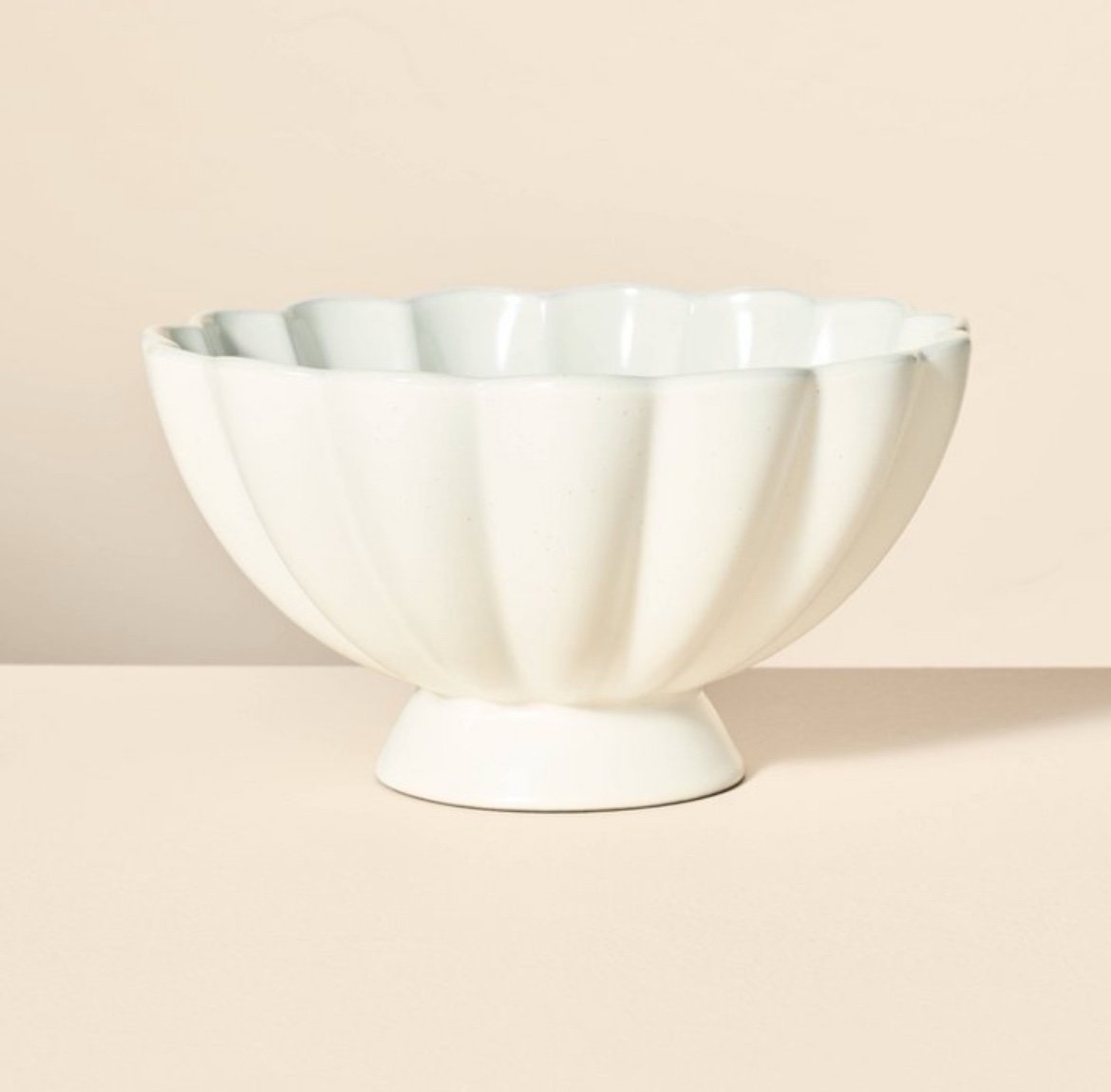 Scalloped Edge Stoneware Pedestal Serving Bowl - Hearth & Hand with Magnolia