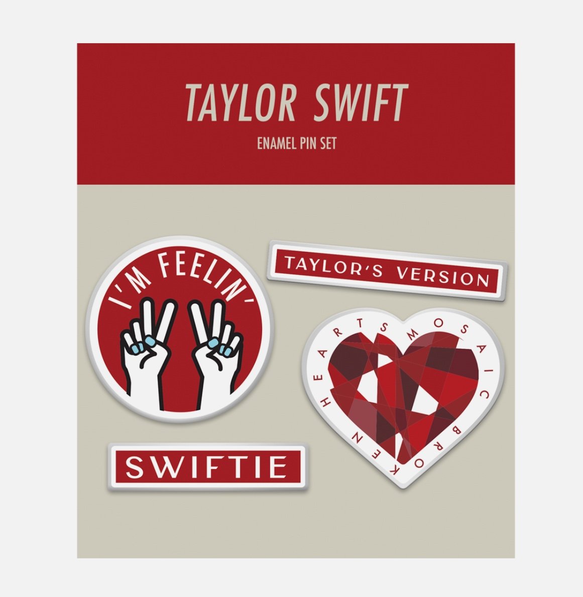 Taylor Swift Mosaic Broken Hearts Red Taylor’s Version Enamel Pins NEW!