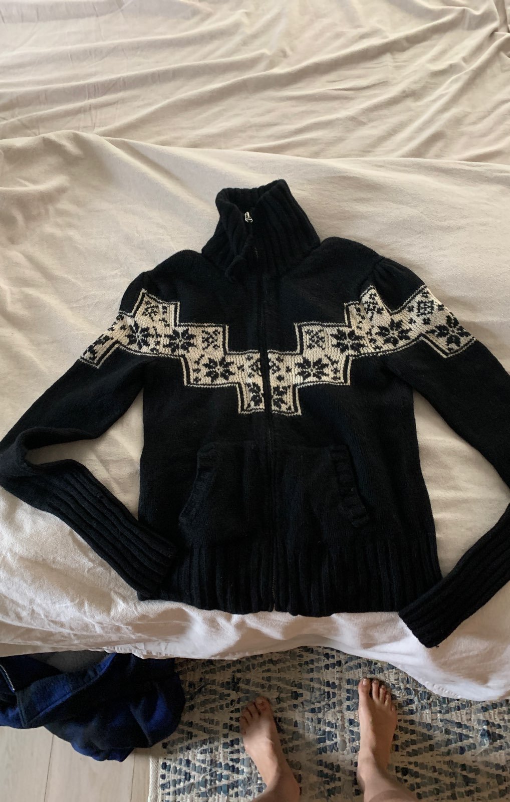 Ralph Lauren wool zip up snowflake sweat