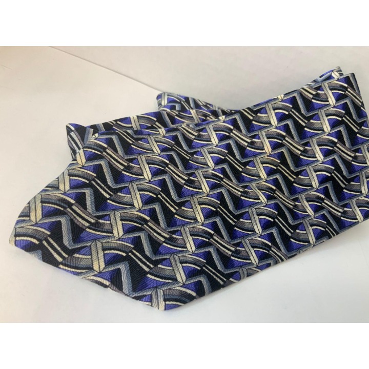 J. Garcia Mens Tie Blue 100% Silk Necktie