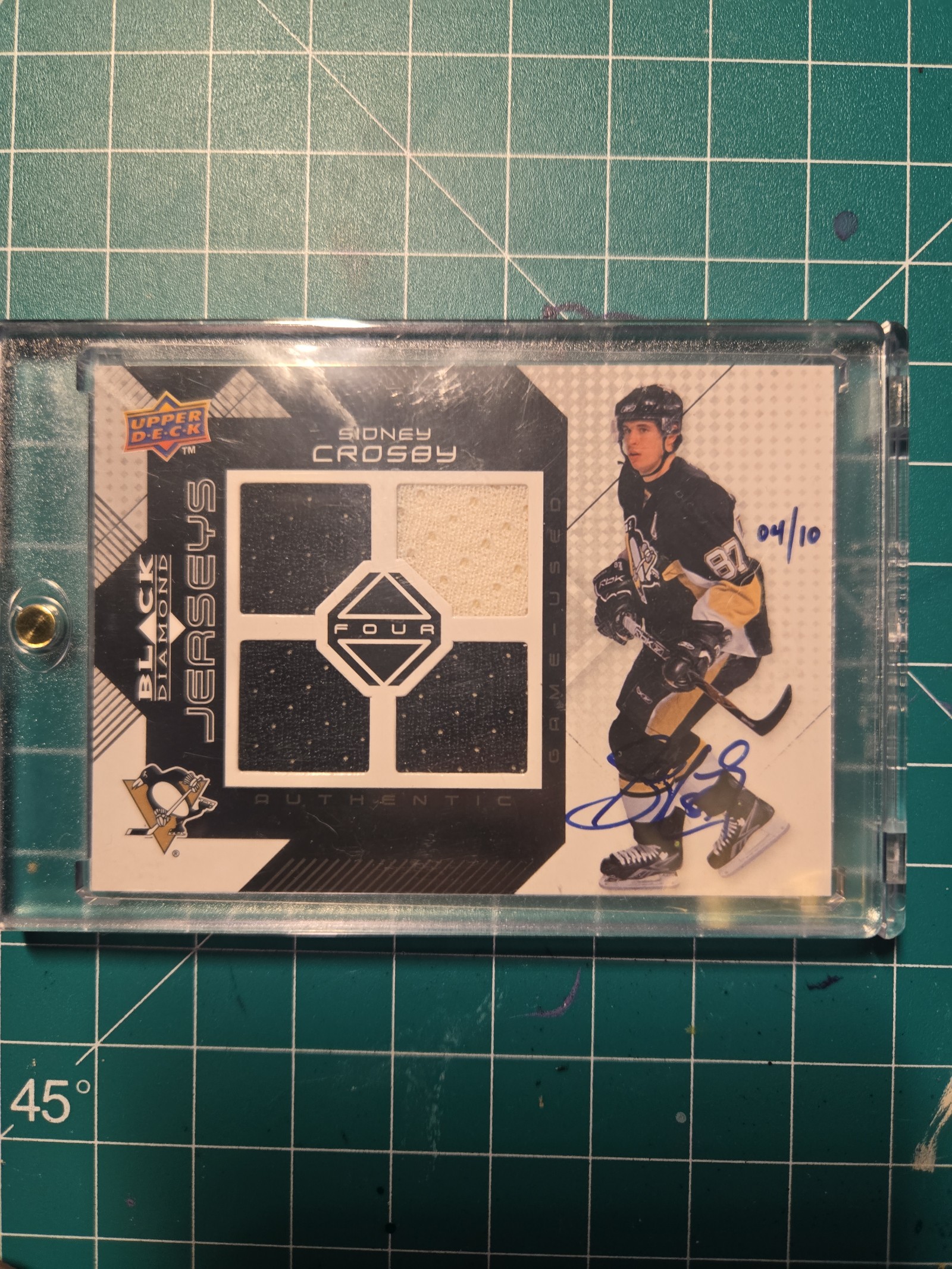 2008-09 Sidney Crosby Patch Auto Black Diamond Quad Jersey Buy Back Promo Rare!