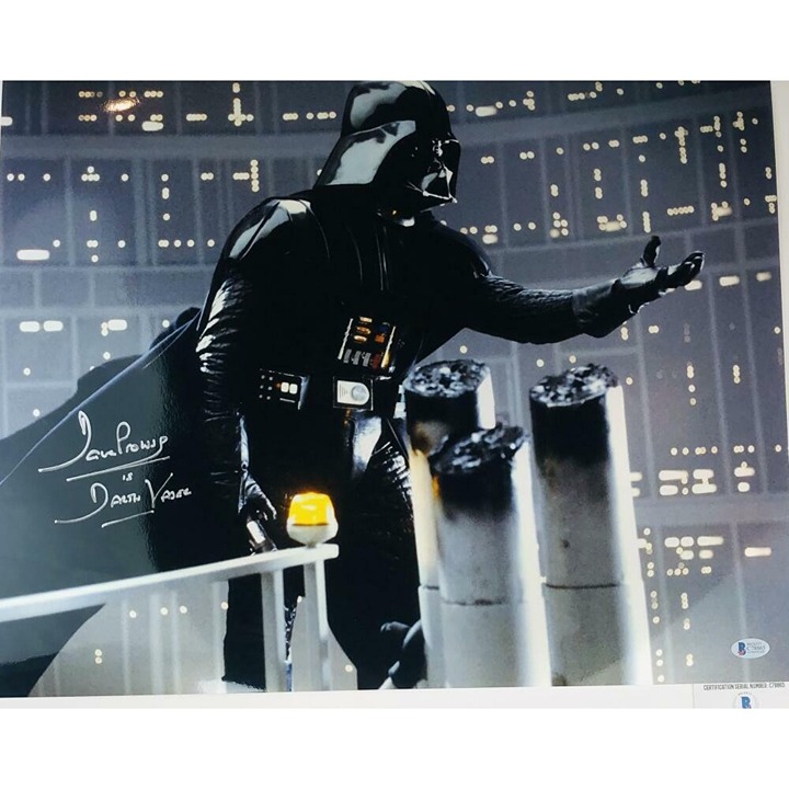 DAVE DAVID PROWSE SIGNED DARTH VADER METALLIC 16X20 PHOTO STAR WARS BAS 865