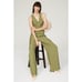 Ramy Brook Emil Green Wide Leg High Rise Cargo Pants Size 12