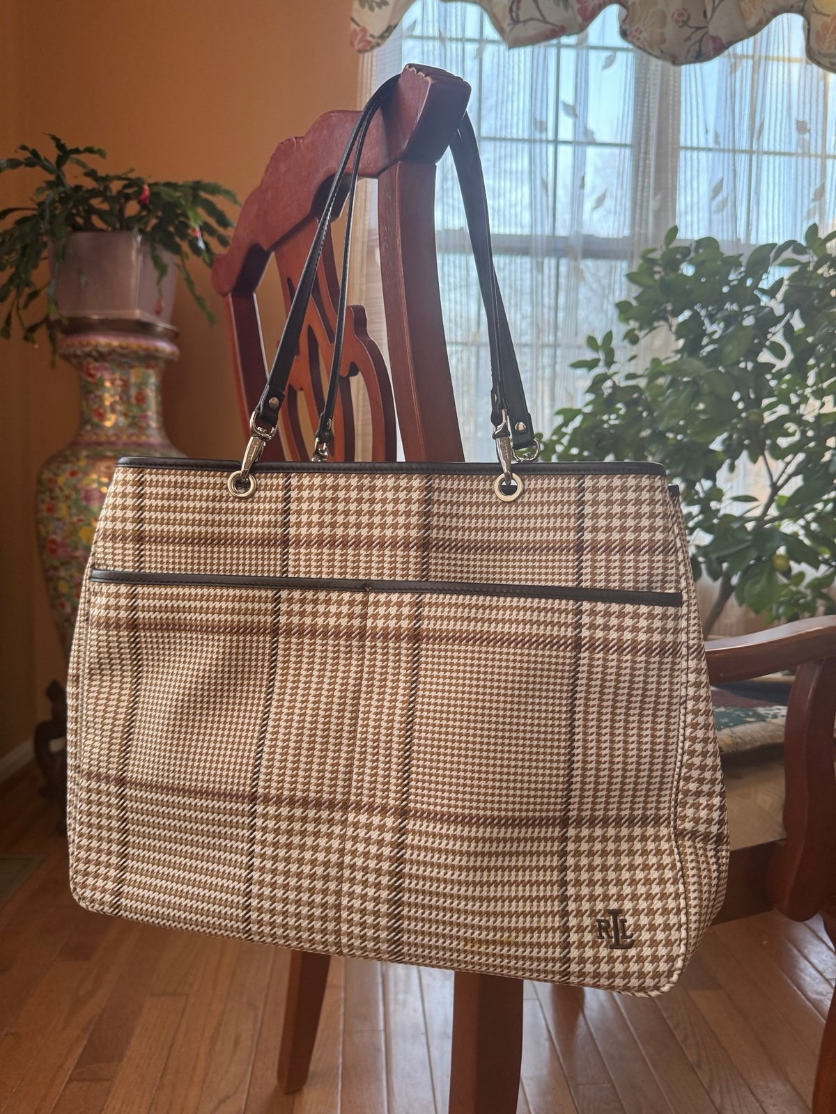 Ralph Lauren Plaid Tote Bag