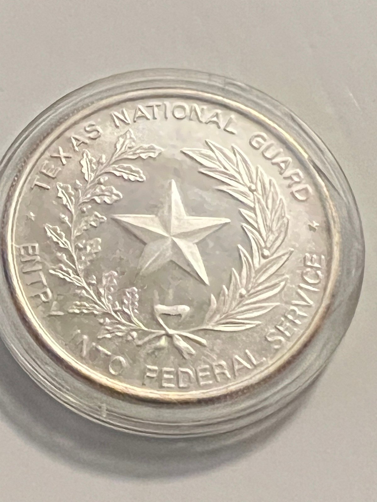 Texas national guard silver coin