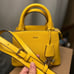 DKNY Mini Satchel Purse with crossbody In Aun Yellow Saffiano Leather