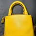 DKNY Mini Satchel Purse with crossbody In Aun Yellow Saffiano Leather
