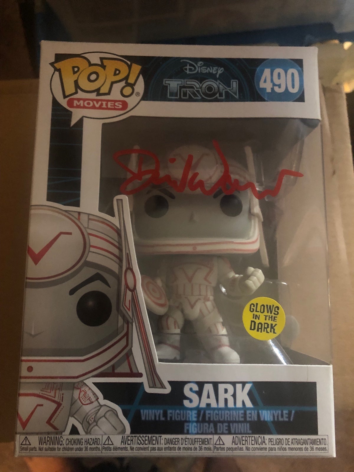 Funko Pop Tron Sark Signed By David Warner JSA