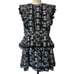 Anthropologie Black & White Embroidered Eyelet Ruffled Mini Dess Size XXL