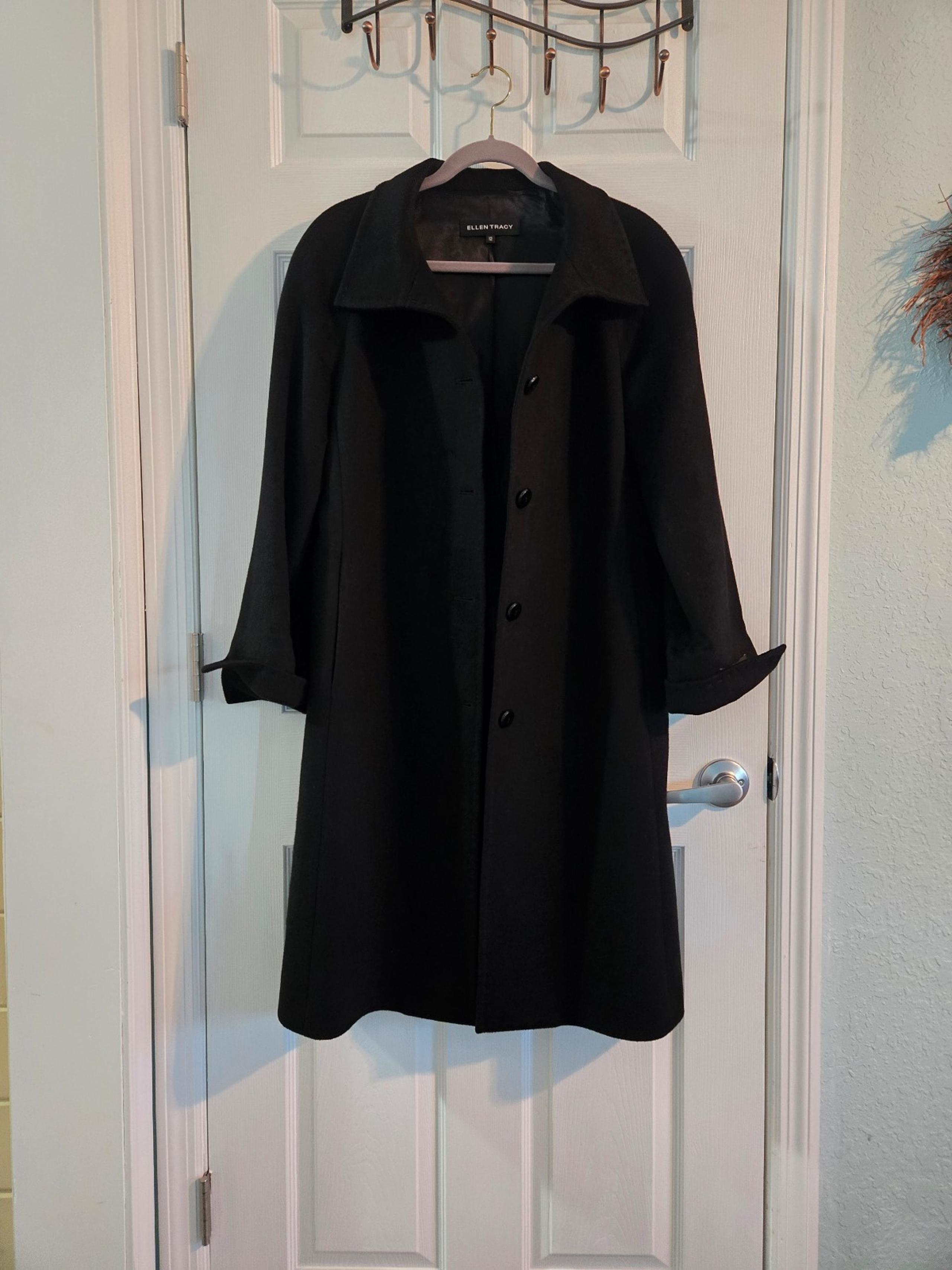 Coat-Ellen Tracy-Size 12-Black-100% Cashmere