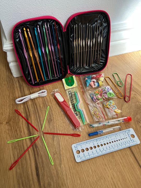 110 Piece Knitting & Crochet Supplies DIY Kits, Including Sewing Needles | SALE