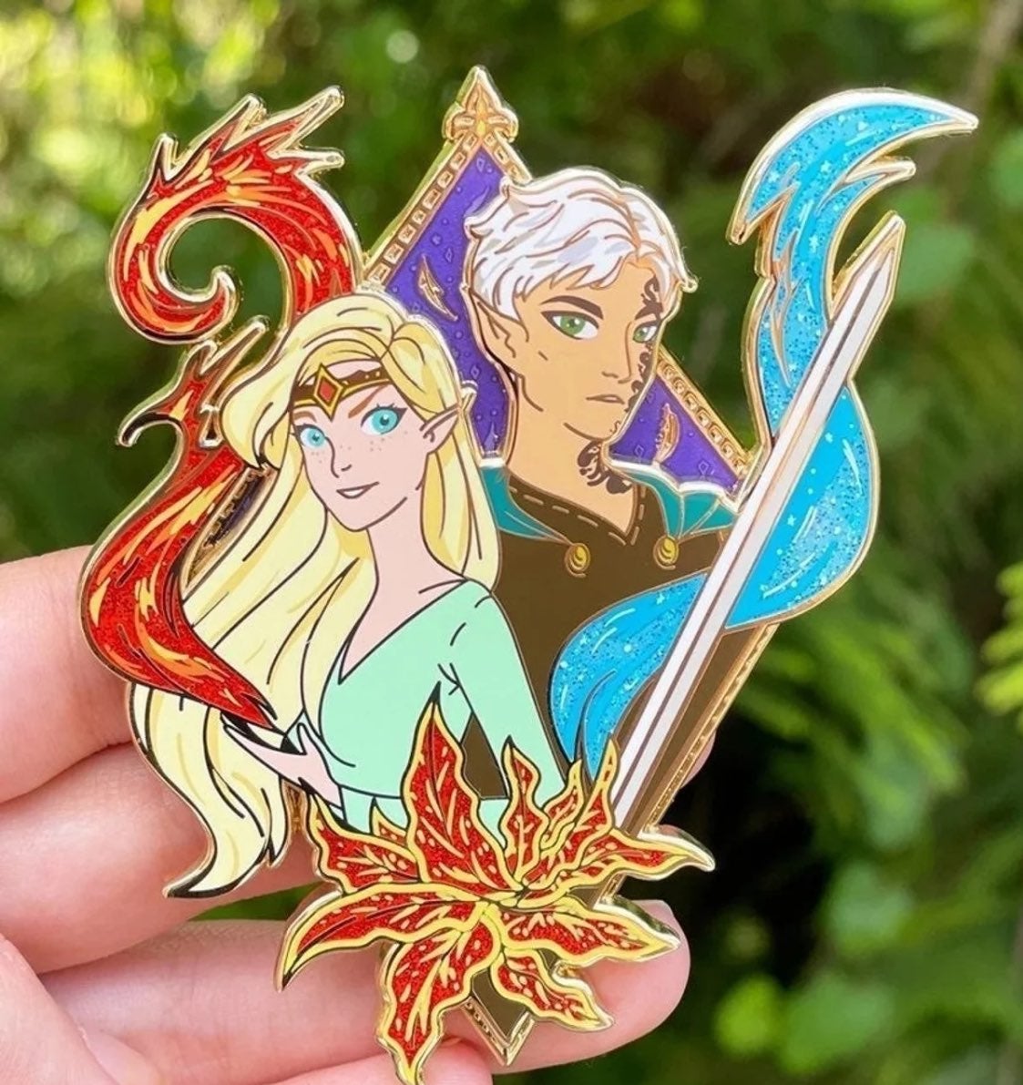 Throne of Glass Fire and Ice Blissfully Bookish Limited Edition Fantasy Pin TOG