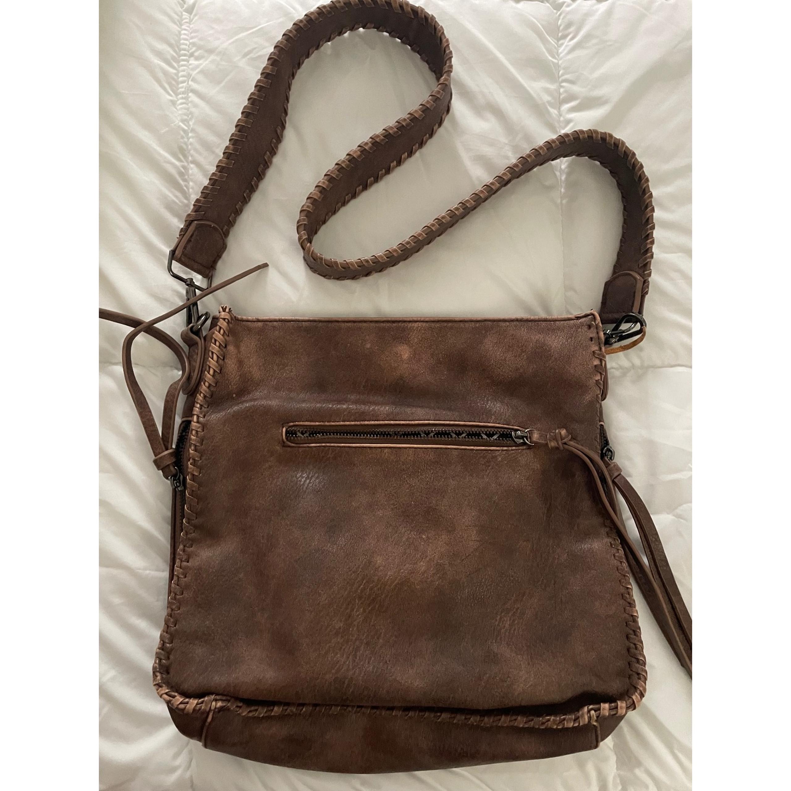 Antik Kraft Brown Faux Leather Crossbody Bag Boho Chic Everyday Purse
