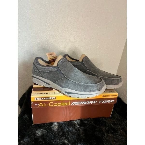 Skechers Relaxed Fit Creston Moseco Slip On Charcoal Gray Loafers Men 15