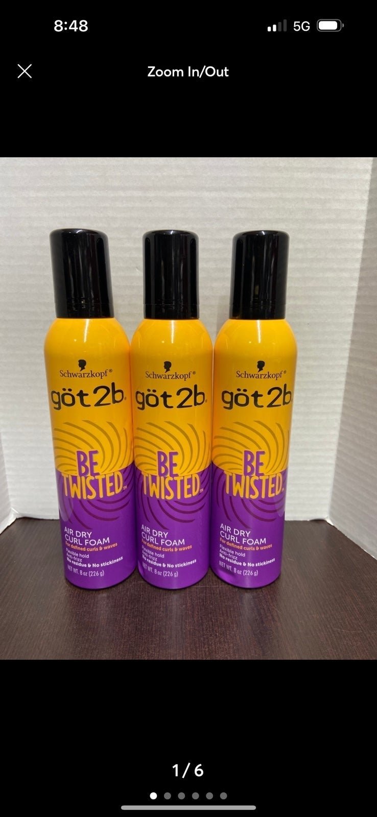 3 - 8 oz Schwarzkopf göt t 2b BE TWISTED AIR DRY CURL FOAMS
