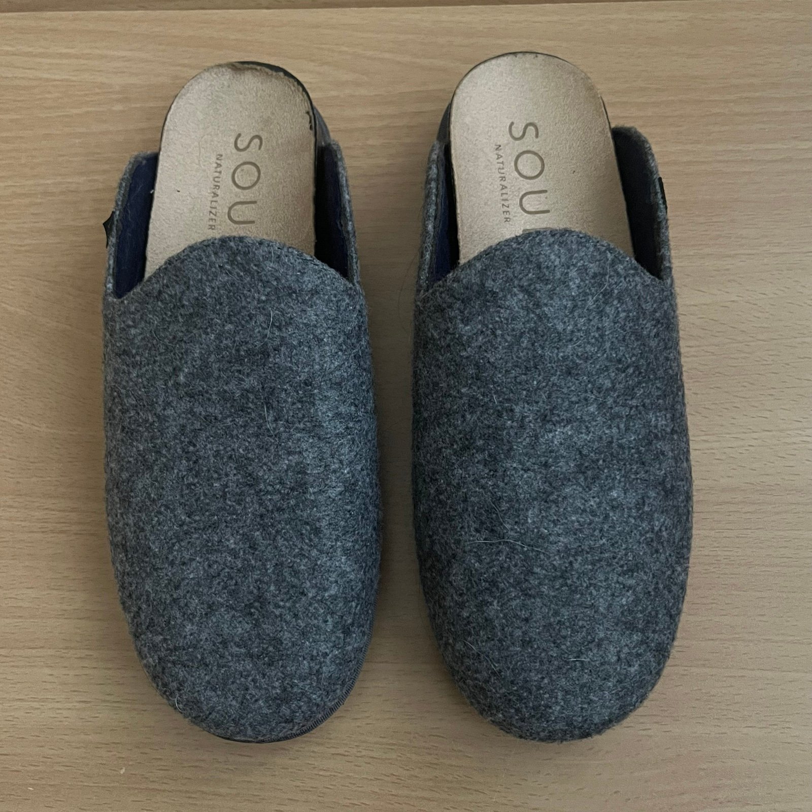 Soul by Naturalizer Amelia EUC Gray Wool Slippers Size 6.5 M Slip On Mule shoes
