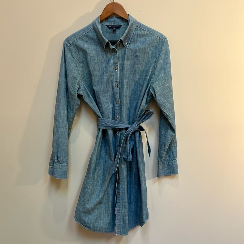 Brooks Brothers Chambray Long Sleeve Midi Shirtdress Size 14 Western