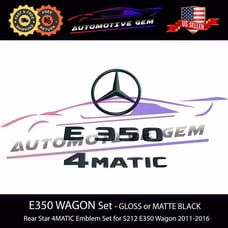 E350 WAGON 4MATIC Rear Star Emblem Black Badge Logo Set for AMG Mercedes S212