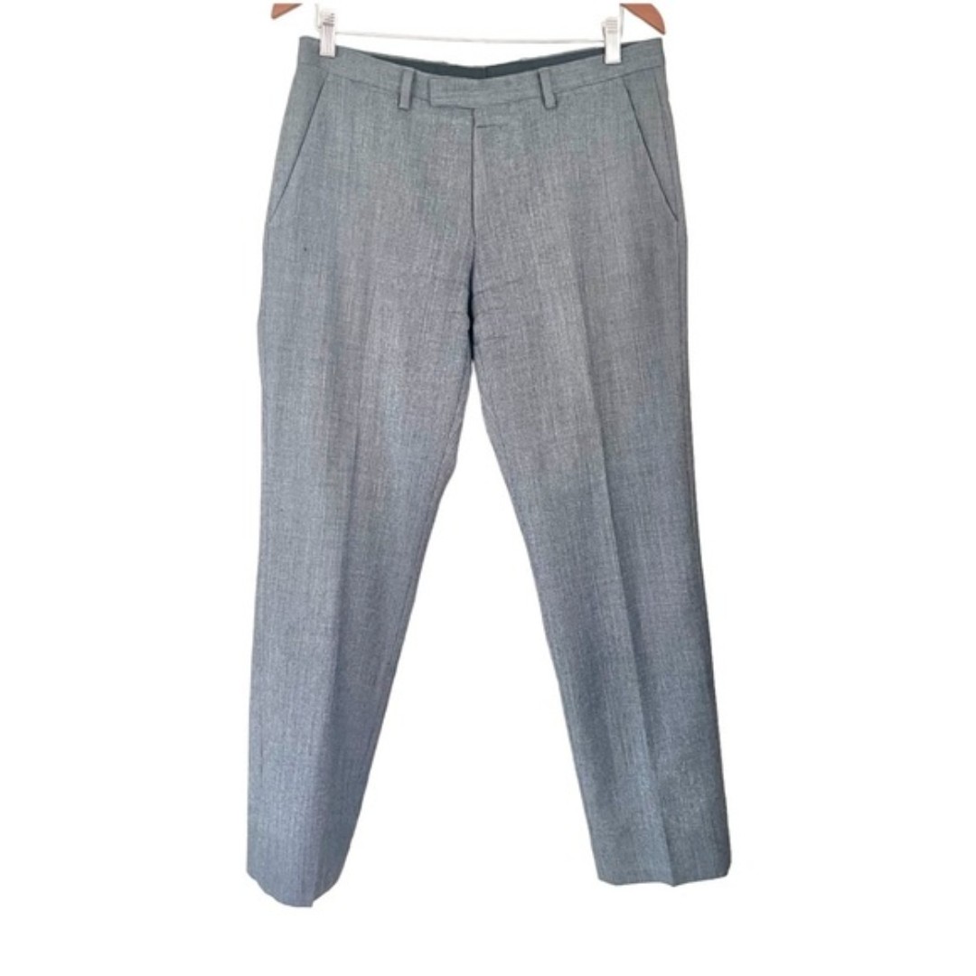 Boss Hugo Boss Virgin Wool Mini Check Dress Pants Grey Size 32R Preppy Formal