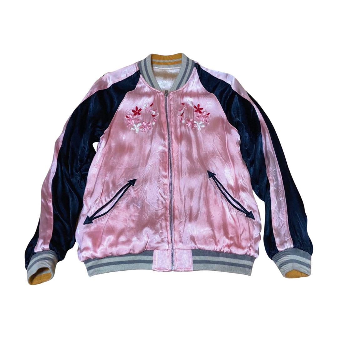 Iolani Iorijin Sukajan Reversible Embroidery Cherry Blossom Pink
