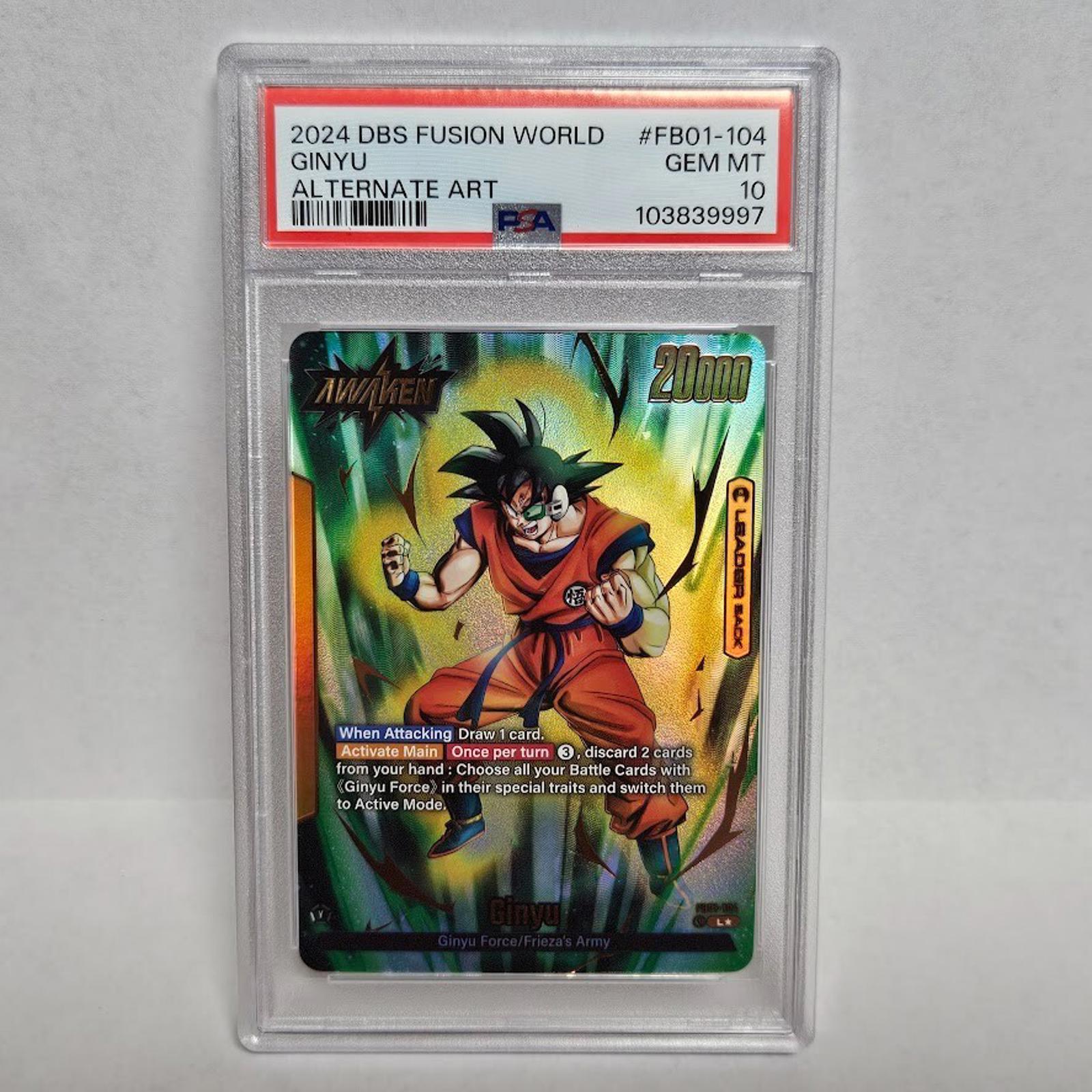 2024 DBS Fusion World Ginyu FB01-104 Alt Art Dragon Ball Alternate PSA 10