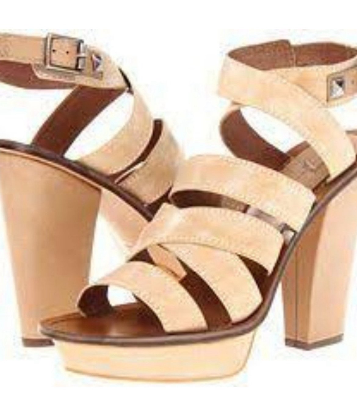 7 For All Mankind Hartford Platform Sandals Size 7.5