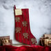 Christian Siriano Luxury Red Gold Beaded Bows 22 Christmas Stocking NEW