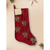Christian Siriano Luxury Red Gold Beaded Bows 22 Christmas Stocking NEW