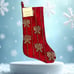 Christian Siriano Luxury Red Gold Beaded Bows 22 Christmas Stocking NEW