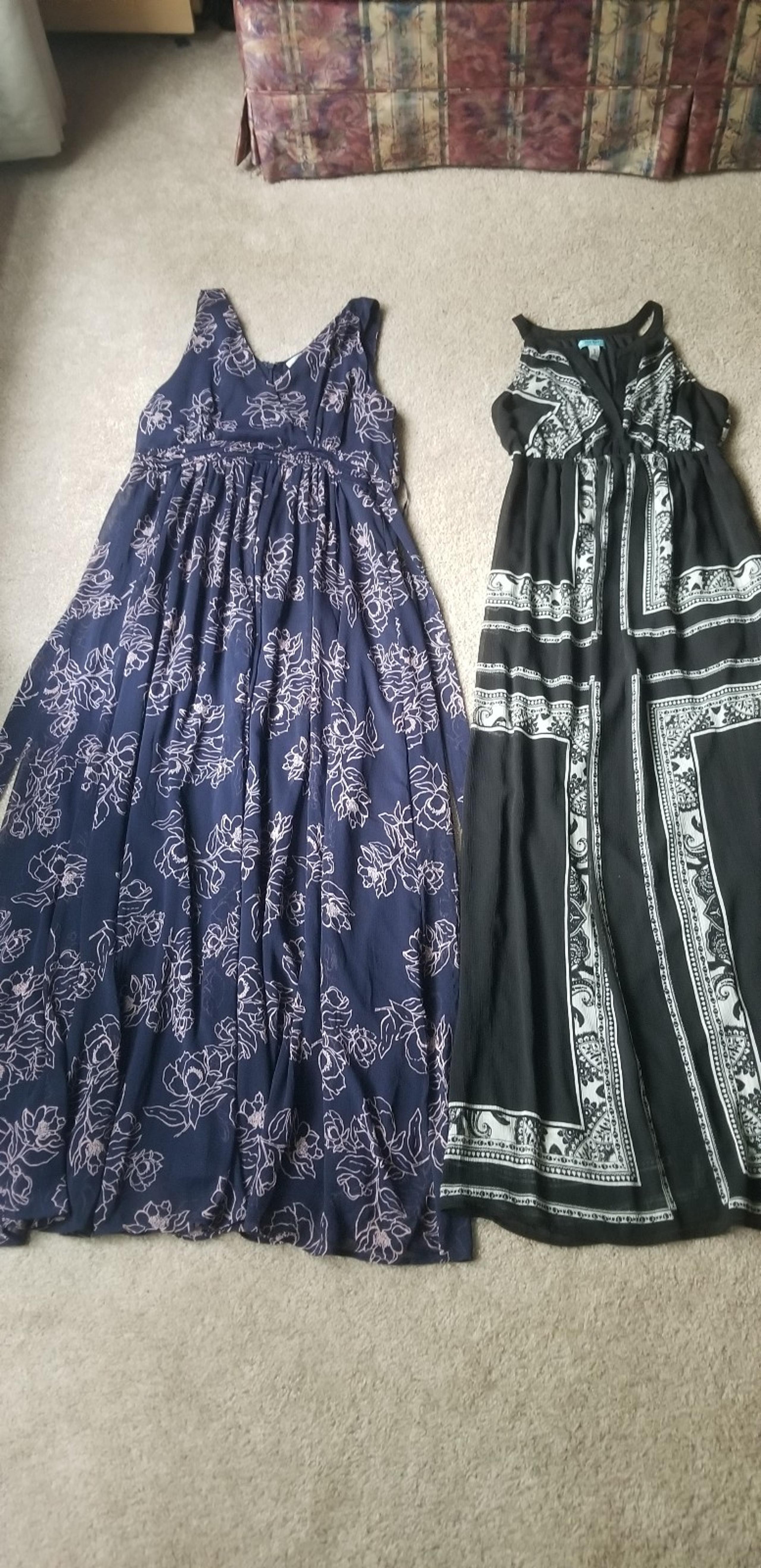 Maternity gowns, maternity dresses, blue and pink size medium worn 3rd trimester