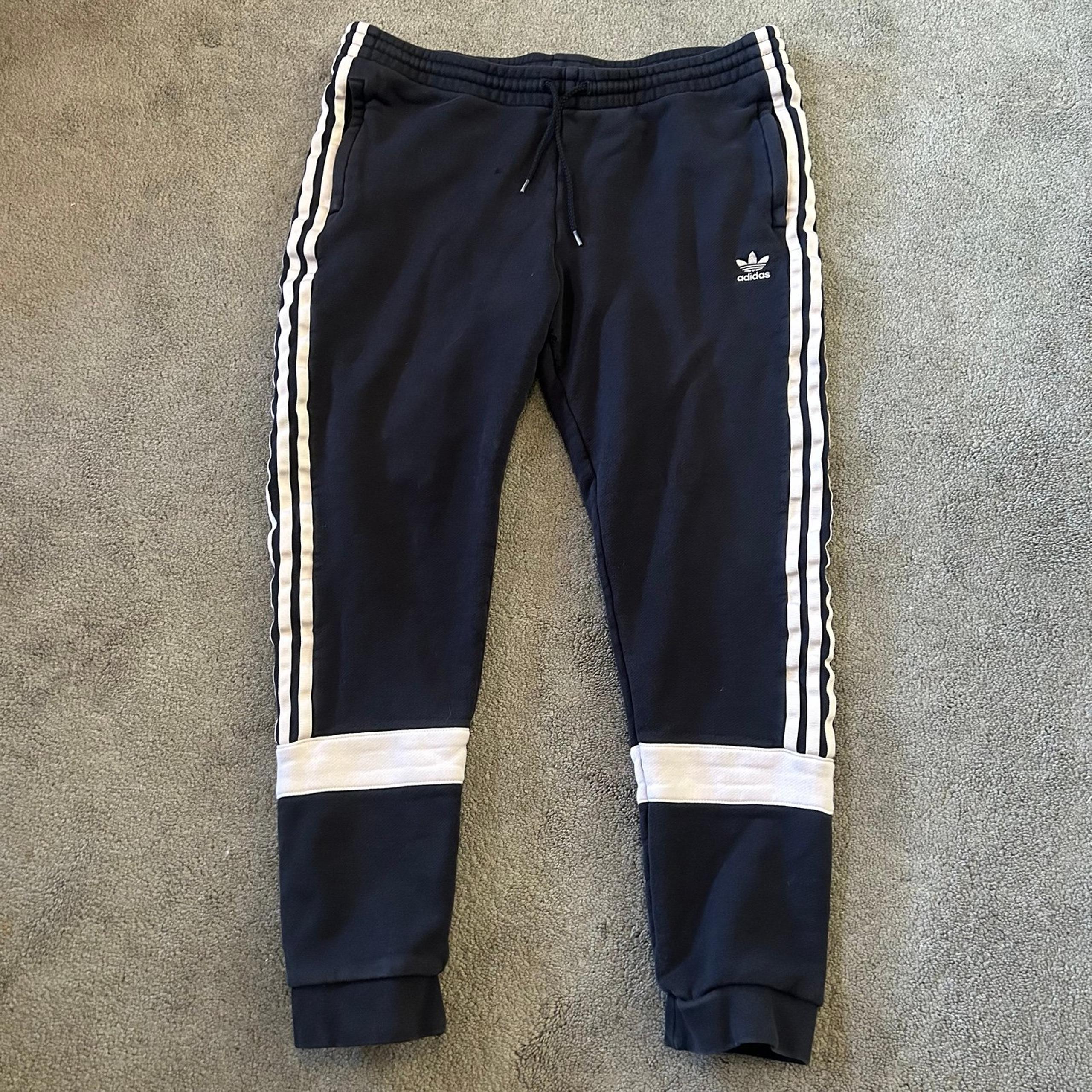 adidas Women’s M Joggers Black White 3-Stripes Racing Aa-43 Track Pants