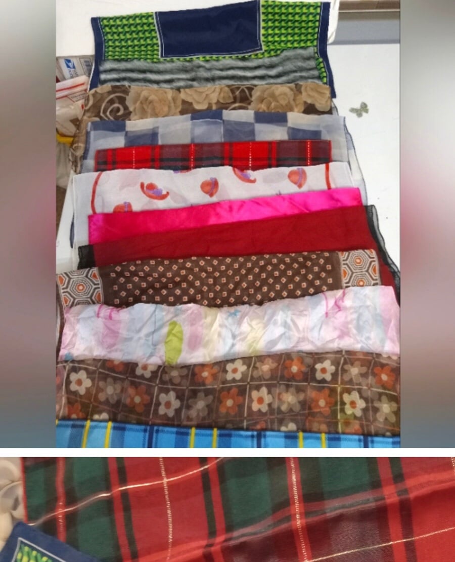 Vintage Lot of 12 Womens Neck Scarves 16 to 18 Korea, Italy, Japan, etc