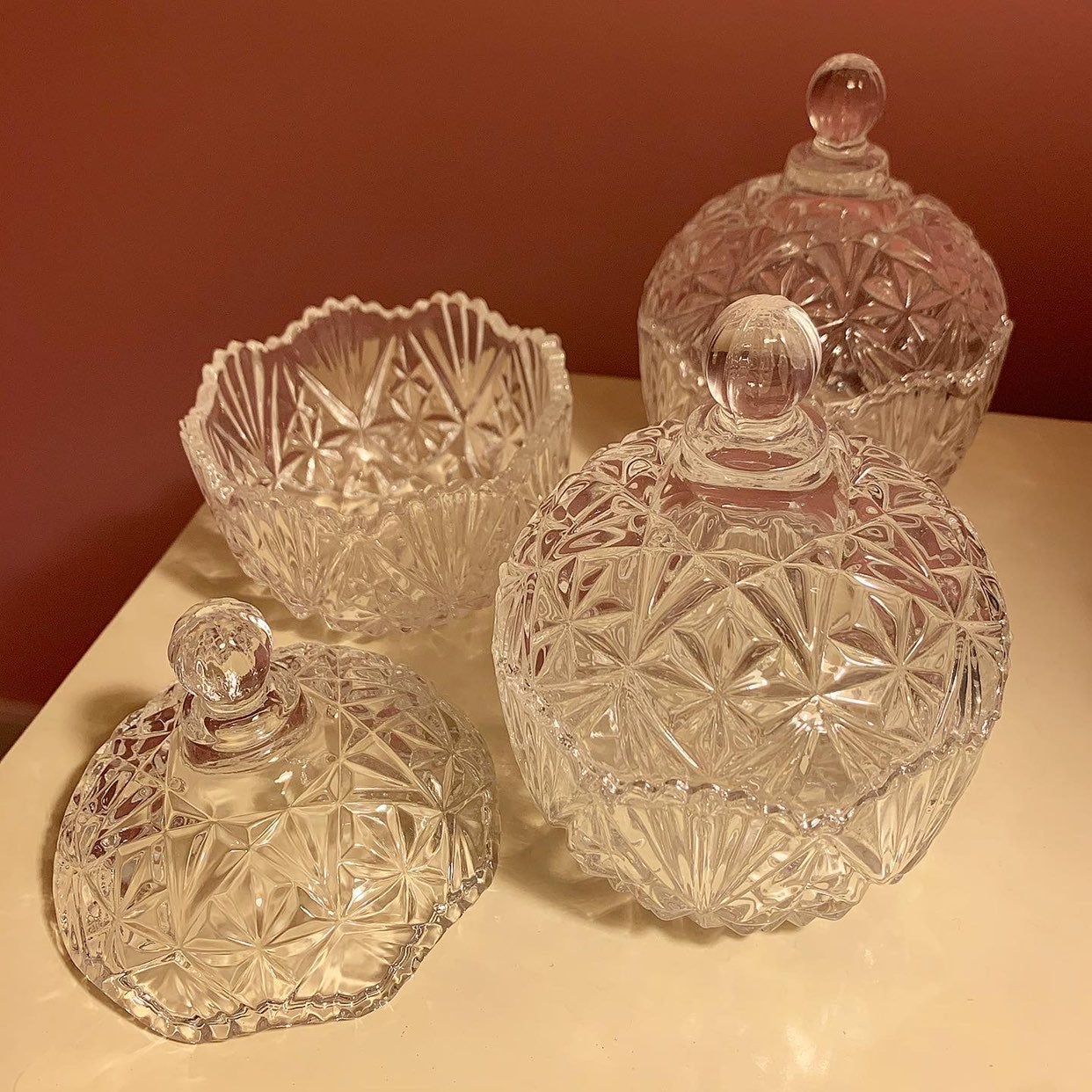6 Vintage glass jar