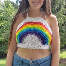 Rainbow crochet top