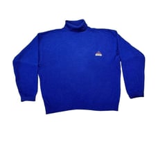 Vintage United Colors Of Benetton Sweater Men's Town Wear Lambswool Blue Jumper