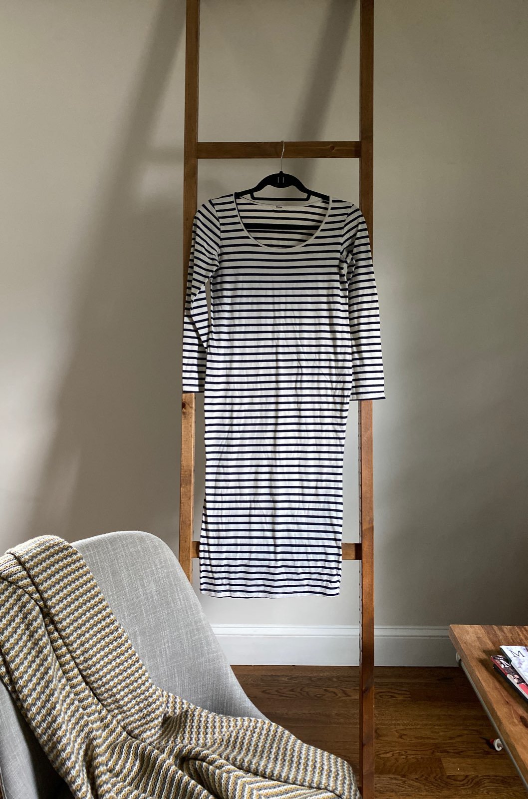 Monrow Maternity Stripe Long Sleeve Dres