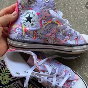 Unicorn Converse shoes- girls size 3