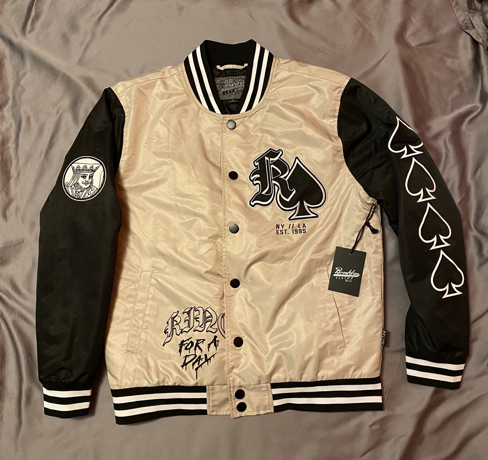 New Brooklyn Cloth Varsity Bomber Jacket Coat Men’s M