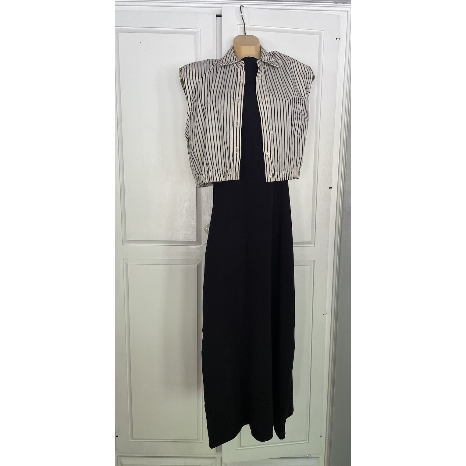 WeWoreWhat Revolve Black Boat Neck Midi Dress Size Med With Shirt Bundle NWT