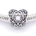 Authentic PANDORA April Signature Heart Charm - Rock Crystal - 791784RC