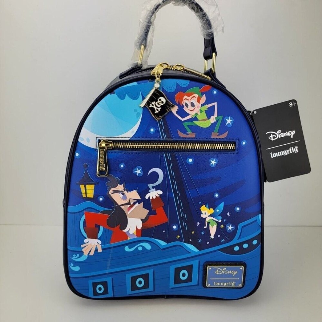 Loungefly Disney Mini Backpack Captain Hook Peter Pan Tinkerbell Ship NWT