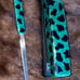 Epoxy Turquoise Cow Print Theme Stapler and Letter Opener