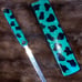 Epoxy Turquoise Cow Print Theme Stapler and Letter Opener