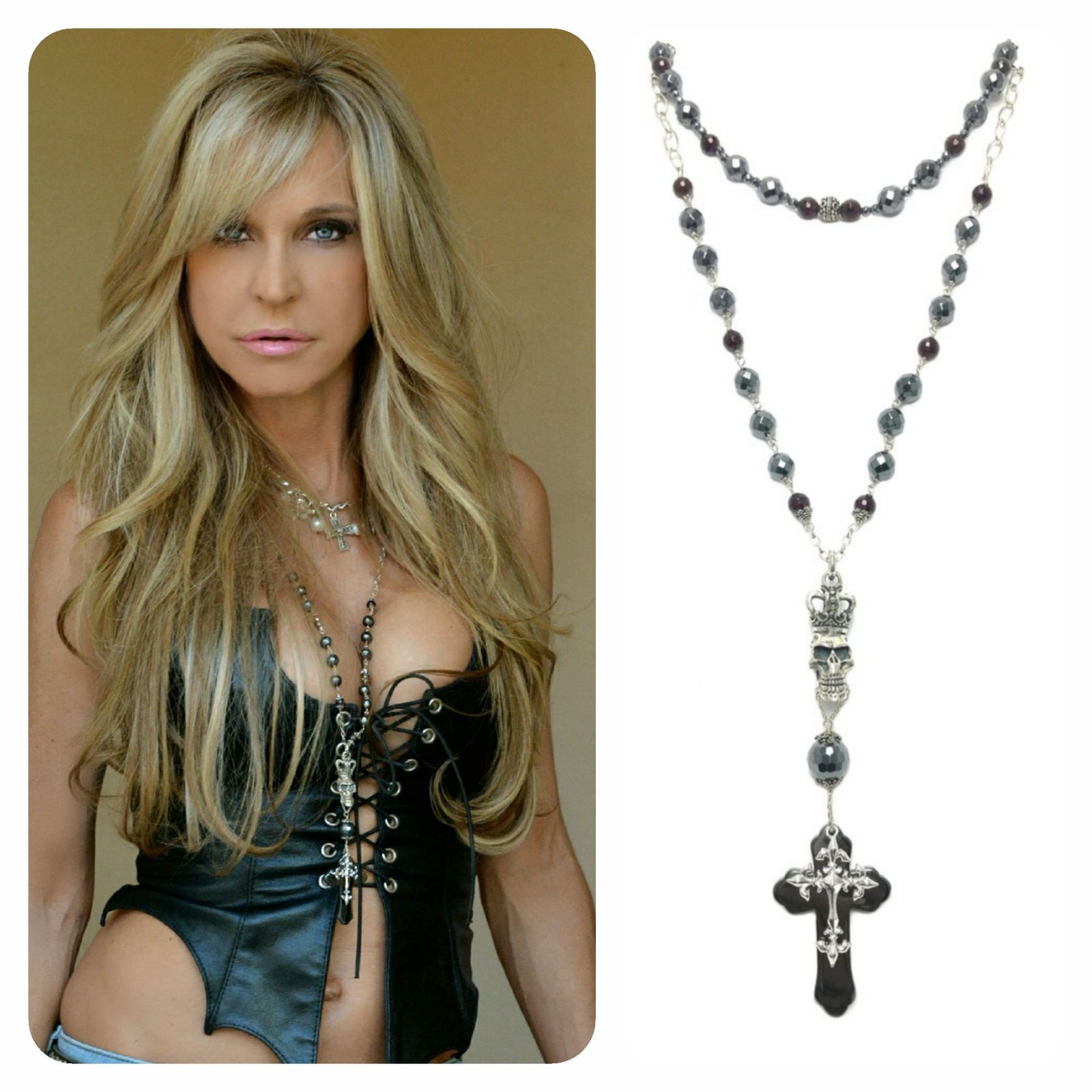 Sterling Silver Cross Skull Necklace